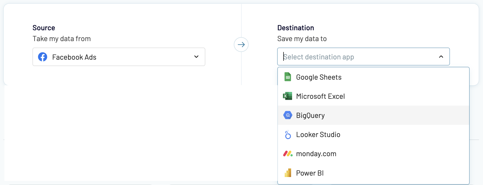 Facebook ads export to Data Studio